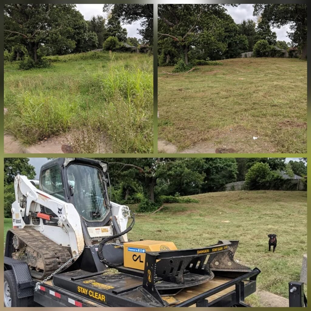 Combined form of three land clearing pictures.