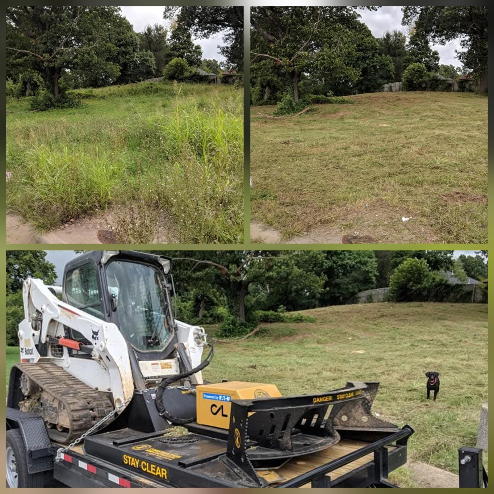 Combined form of three land clearing pictures.
